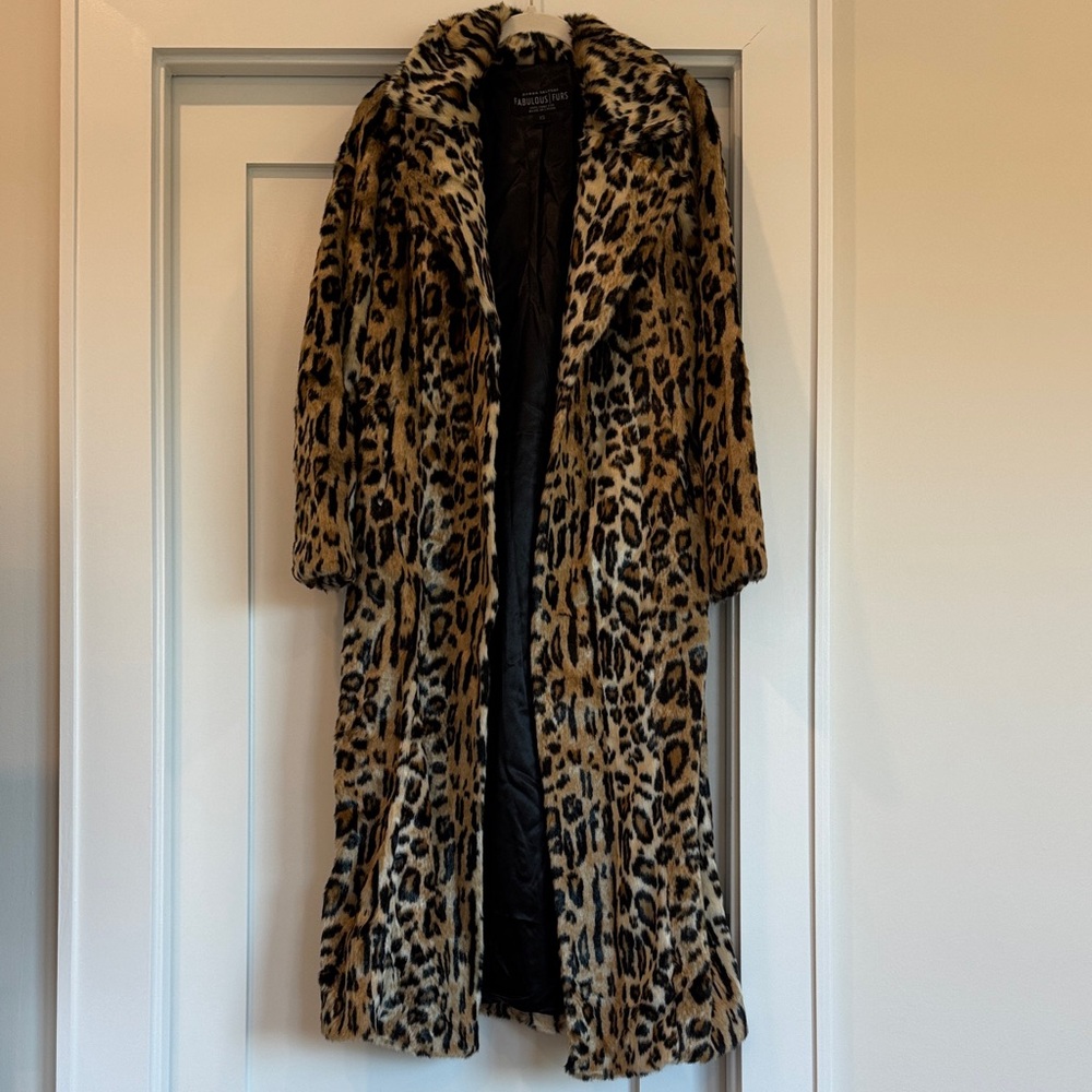 Fabulous Furs Faux Fur Leopard Coat
